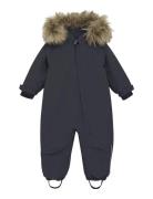Baby Snowsuit W. Fake Fur En Fant Grey