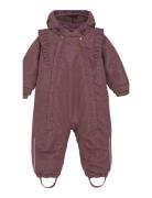 Baby Snowsuit W. Frills En Fant Red