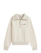 Classic Script Fleece Half-Zip Tommy Hilfiger Cream