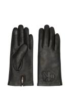 Raised Ck Leather Glove Calvin Klein Black