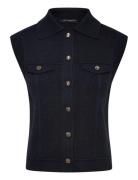 Roland Knit Collared Gilet French Connection Navy