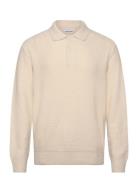 Jjspence Knit Polo Ls Jack & J S Cream