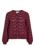 Vituli O-Neck L/S Detail Knit Cardi/Pb Vila Burgundy