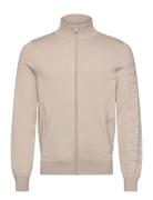 Mesh Logo Knitted Track Jacket Lyle & Scott Beige