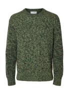 Slhtilum Ls Knit Relaxed Crew Neck Selected Khaki