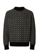 Slhkeith Ls Knit Relaxed Crew Neck Selected Black