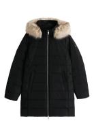 Mw Down Slim Coat With Fur Tommy Hilfiger Black