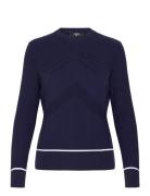 Chev Sweater With Tipping Callaway Navy
