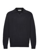 Slhdry Ls Knit Relaxed Open Polo Selected Navy