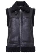 Camry Faux Suede S/Less Gilet French Connection Black