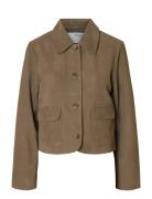 Slfkaya Suede Jacket Noos Selected Brown