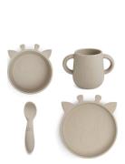 Lykke Silic Dinner Set 4-Pack Giraf Nuuroo Cream