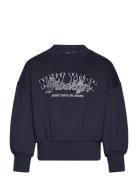Embroidered Cotton Sweatshirt Mango Navy