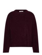 Slfsia Ras Ls Knit New O-Neck Noos Selected Burgundy