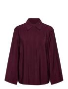 Slfteresa Relaxed Ls Shirt B Selected Burgundy