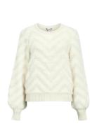 Objhollow L/S Re Knit Pullover Noos Object White