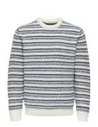 Onsming Life Reg Ls Crew Neck Knit ONLY & SONS Blue