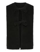 Pcsilly Sl Rev Tie Vest Knit Noos Bc Pieces Black