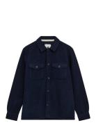 Akoscar Boiled Wool Overshirt Anerkjendt Navy