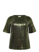 Kcmirana Sequin Blouse Kaffe Curve Green