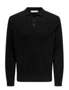 Onslaw Reg Ls Polo Knit Frml ONLY & SONS Black