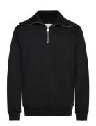 Half Zip Sweat With Over D Colla Lindbergh Black