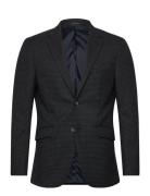 Dobby Check Stretch Blazer Lindbergh Black Grey