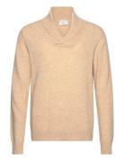 Lambswool L/S Shawl Collar Knit Lindbergh Beige