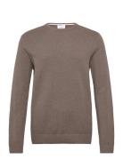 Structure O-Neck Knit Lindbergh Brown
