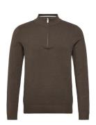Structure Zip Neck Knit Lindbergh Brown