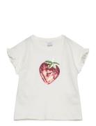 Top Ss Frill Strawberry Flipse Lindex White