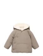 Padded Anorak With Fur-Effect Interior Mango Beige