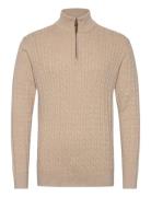 1/2 Zip Cable Knit Lindbergh Beige