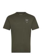 Alder Owl Chest Print Tee - Gots/Ve Knowledge Cotton Apparel Green