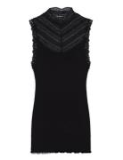 Rwbenita Silk Sl Turtleneck Lace To Rosemunde Black