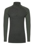 Geo Merino Wool Halfzip Bula Green