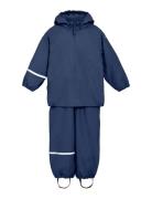 Rainwear Set W. Fleece CeLaVi Blue
