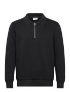 Sweat Polo With Zip L/S Lindbergh Black