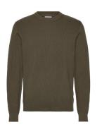 Rib Knitted O-Neck Knit Lindbergh Khaki
