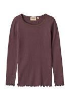 Rib T-Shirt L/S Reese Wheat Burgundy