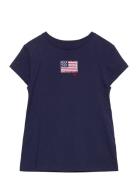 Flag-Appliqué Cotton Jersey Tee Ralph Lauren Kids Navy