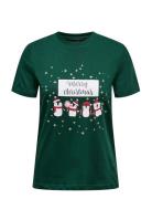 Onlkita Life Reg S/S Top Box Xmas Jrs ONLY Green