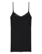 Rwbernadine Organic Sl Strap Lace T Rosemunde Black