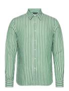 Classic Hemp Striped Shirt Lexington Clothing Green