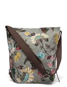 Shoulder Bag Flower Linen Color: Grey Ceannis Patterned