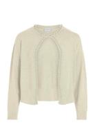 Vizafina L/S O-Neck Pearl Knit Cardi/1 Vila Cream