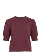 Viril 2/4 Sleeve O-Neck Knit Top - Noos Vila Burgundy