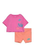 Ks-Knit Short Set Nike Pink