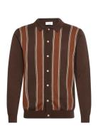 ?Knitted Polo Cardigan L/S Lindbergh Brown