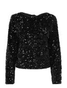 Onlconfidence L/S Sequin Bow Top Jrs ONLY Black